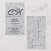 スクリプトモダンモノグラムブリック壁名刺 名刺 (正面/裏面)