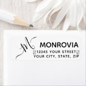 スクリプトモダンモノグラム差出人住所ラベル ラベル (インサイチュ)