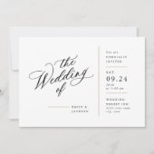 スクリプトモダンラインブロック招待状 招待状 (正面)