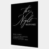 スクリプトモダンリハーサルディナーブラックウェルカム アクリルサイン (傾斜)