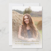 スクリプトモダンレタリングの卒業 案内状 (裏面)