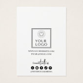 スクリプトモダンロゴの追加ホワイトイヤリングディスプレイカード (裏面)