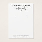 スクリプトモダンロゴの追加ホワイトイヤリングディスプレイカード (正面)