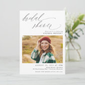 スクリプトモダンロマンチックな写真ブライダルシャワー 招待状 (スタンド正面)