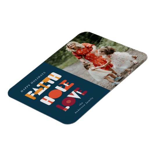 スクリプトモダン信仰ホープ愛フォトホリデーマグネット マグネット (左側)