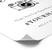 スクリプトモダン共有ラヴの結婚ハッシュタグ記号 ポスター (角)