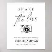 スクリプトモダン共有ラヴの結婚ハッシュタグ記号 ポスター (正面)