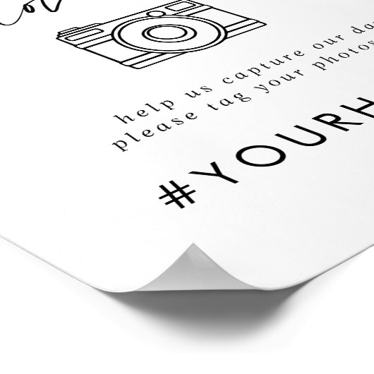 スクリプトモダン共有ラヴの結婚ハッシュタグ記号 ポスター (角)