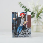 スクリプトモダン卒業パーティ招待状 インビテーションポストカード (スタンド正面)