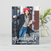 スクリプトモダン卒業発表フォトカードW 案内状 (スタンド正面)