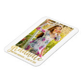 スクリプトモダン卒業発表フォト金ゴールドW マグネット (左側)