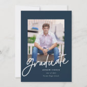 スクリプトモダン卒業発表海軍 招待状 (正面)