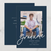 スクリプトモダン卒業発表海軍 招待状 (正面/裏面)