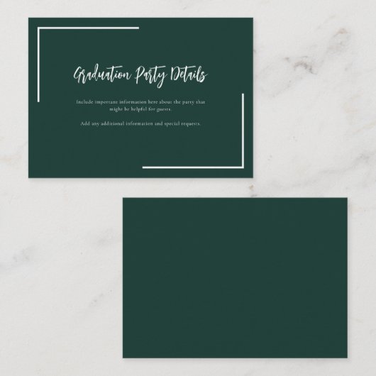 スクリプトモダン卒業2025卒業パーティー エンクロージャーカード (正面/裏面)