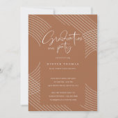 スクリプトモダン同心円アーチ卒業パーティー 招待状 (正面)