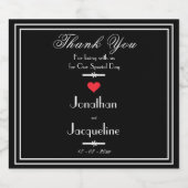 スクリプトモダン名に感謝の意を結婚表す スパークリングワインラベル (シングルラベル)