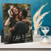 スクリプトモダン名カップルフォト結婚ズ フォトプラーク (側面)