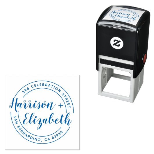 スクリプトモダン名ラウンド差出人住所 セルフインキングスタンプ (インサイチュ)