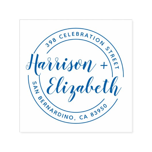 スクリプトモダン名ラウンド差出人住所 セルフインキングスタンプ (デザイン)