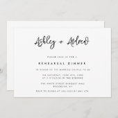 スクリプトモダン名リハーサルディナー招待状 招待状 (正面/裏面)