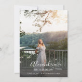 スクリプトモダン名Ver写真卒業のお知らせ 招待状 (正面)