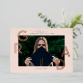 スクリプトモダン大学院の発表フォイルカード 箔招待状 (立ち正面)