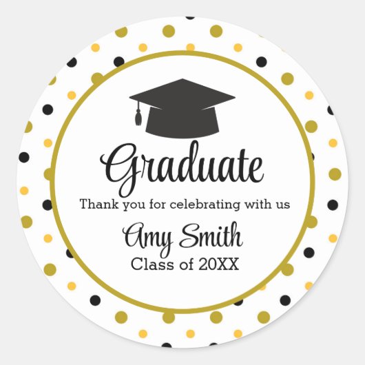 スクリプトモダン大学院生ありがとうステッカー ラウンドシール (正面)