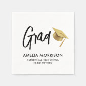 スクリプトモダン大学院金ゴールドキャップ卒業 スタンダードカクテルナプキン (正面)
