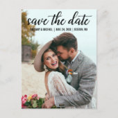 スクリプトモダン婚約日付の写真BTの保存 ポストカード (正面)