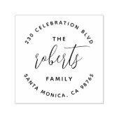 スクリプトモダン循環ファミリ名差出人住所 セルフインキングスタンプ (デザイン)