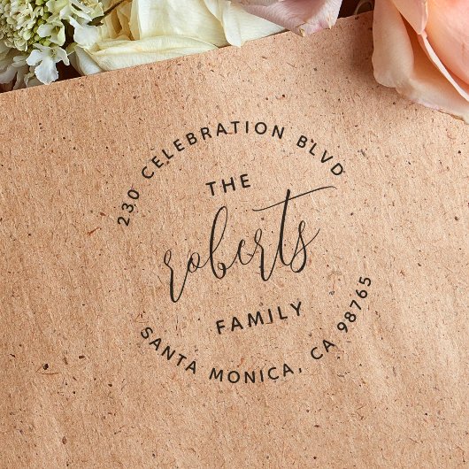 スクリプトモダン循環ファミリ名差出人住所 セルフインキングスタンプ