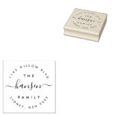 スクリプトモダン循環ファミリ名差出人住所 ラバースタンプ (押印)