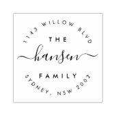 スクリプトモダン循環ファミリ名差出人住所 ラバースタンプ (インプリント)