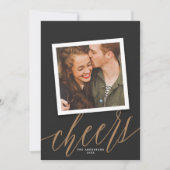 スクリプトモダン応援年末年始の休日のフォトカード シーズンカード (正面)