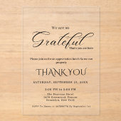 スクリプトモダン感謝パーティー，感謝パーティー アクリル招待状 (正面)