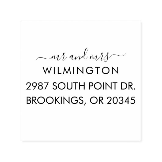 スクリプトモダン手書きファミリ差出人住所 セルフインキングスタンプ (デザイン)