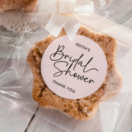 スクリプトモダン手書きブライダルシャワー ラウンドシール