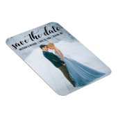 スクリプトモダン日付の保存婚約写真B マグネット (右側)