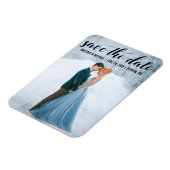 スクリプトモダン日付の保存婚約写真B マグネット (左側)