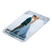 スクリプトモダン日付の保存婚約写真BL マグネット (左側)