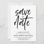 スクリプトモダン日付の保存招待状 招待状 (正面)