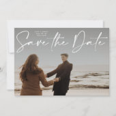 スクリプトモダン日付の保存結婚式招待状 招待状 (正面)