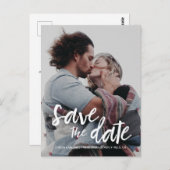 スクリプトモダン日付を保存する婚約写真 ポストカード (正面/裏面)