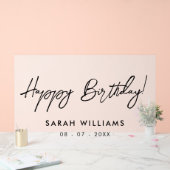 スクリプトモダン書道ハッピーバースデー曇り アクリルサイン (ウェディング)