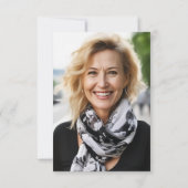 スクリプトモダン白黒60thフォト誕生日 招待状 (裏面)