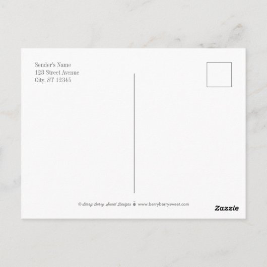 スクリプトモダン編集可能な色ありがとうはがき ポストカード (裏面)