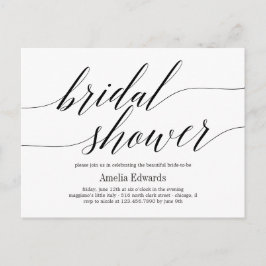 スクリプトモダン編集可能カラーブライダルシャワー招待状 ポストカード