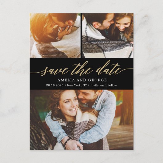 スクリプトモダン編集可能カラー日付の保存 ポストカード (正面)