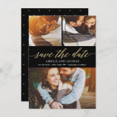 スクリプトモダン編集可能カラー日付カードの保存 サンキューカード (正面/裏面)