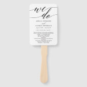 スクリプトモダン編集可能カラー結婚式 プログラム ハンドファン (正面)